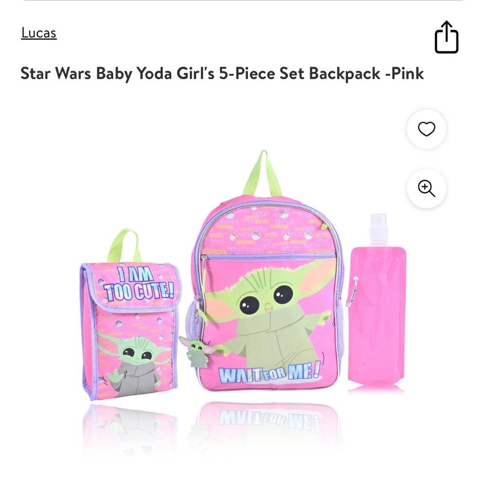 Baby Yoda Backpack Set